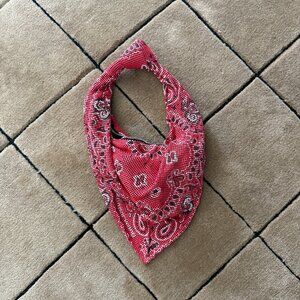 Alexander Wang Bandana Red Print Chainmail Scarf Shoulder Bag
